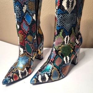 Nwt Women's point Toe Boots sz 10 Bamboo Colorful